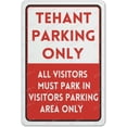thumbnail image 1 of Metal Tin Sign Tenant Parking Only Visitors Must Park In Visitor Parking Area Warning Caution Notice Wall Art Decor Public Vintage Retro Tin Metal Sign Plaque 8X12 Inch, 1 of 5