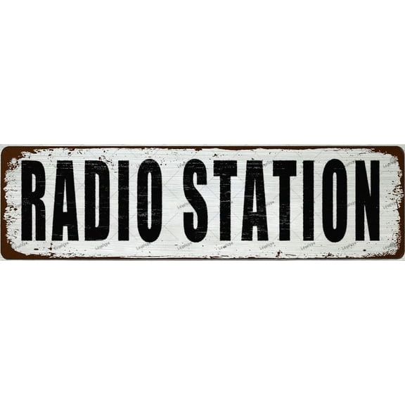Metal Tin Sign Vintage Metal Signs RADIO STATION Wall Art Home Wall Decor Retro Wall Decor Vintage Tin Sign For Office, Garage, Garden And Coffee Station Decor ，4x16 Inch.jpg