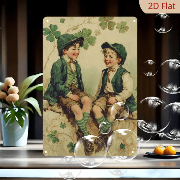 Metal Tin Sign Wall Art, Rustic Shamrock Design For St Patrick'S Day Decor, Perfect For Home, Cafe Decoration, Retro Irish Culture Artwork - (8x12in) Decorative Signs And Plaques