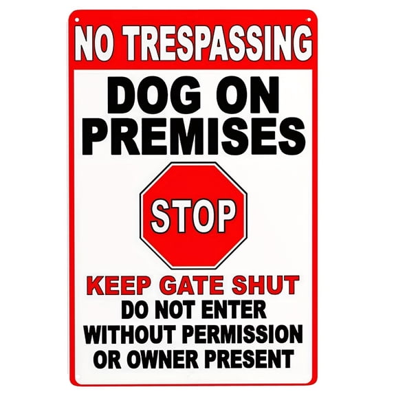 Metal Tin Sign, Warning Dogs On Premises Do Not Enter Unannounced Beware Of Dog Sign, For Farm Garden Bar Office Decor,8x12in