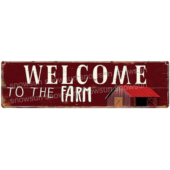 Metal Tin Sign Welcome To The Farm Metal Signs Vintage Signs Retro Sign For Home Bar Office Outdoor Garden Wall Decor 4x16 Inch