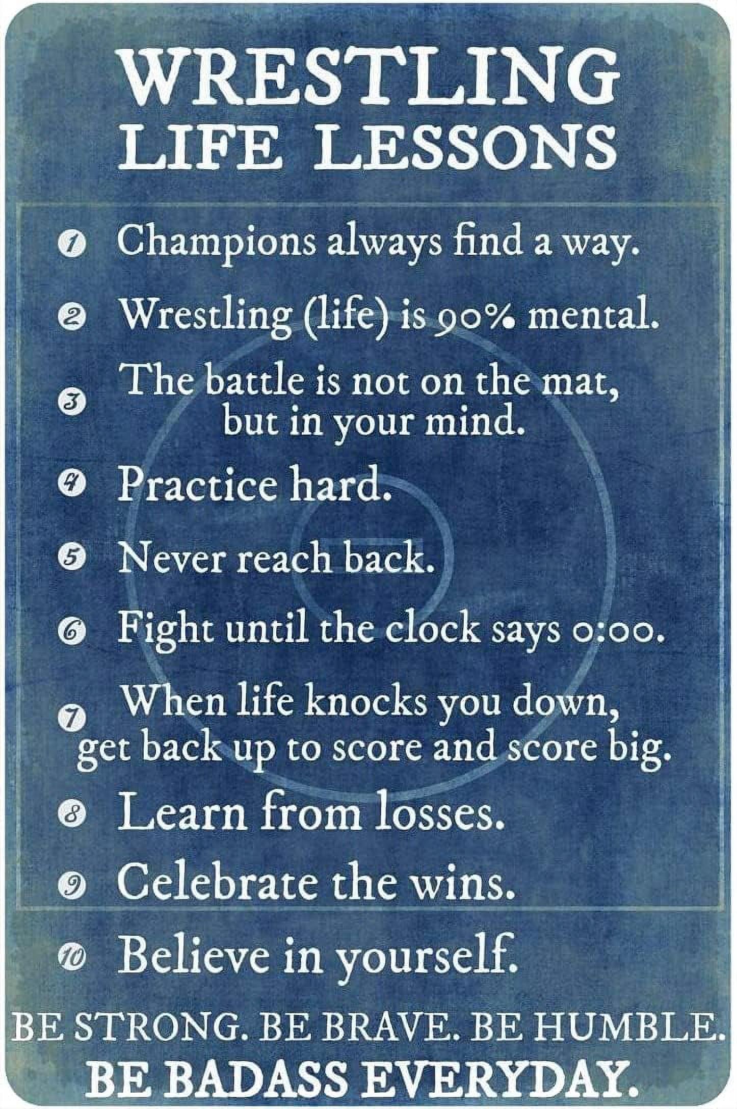 Geuuki Vintage Wrestling Tin Sign - 8x12 Inch Aluminum Metal Poster For Wall Decor (Home, Bar, Garage)