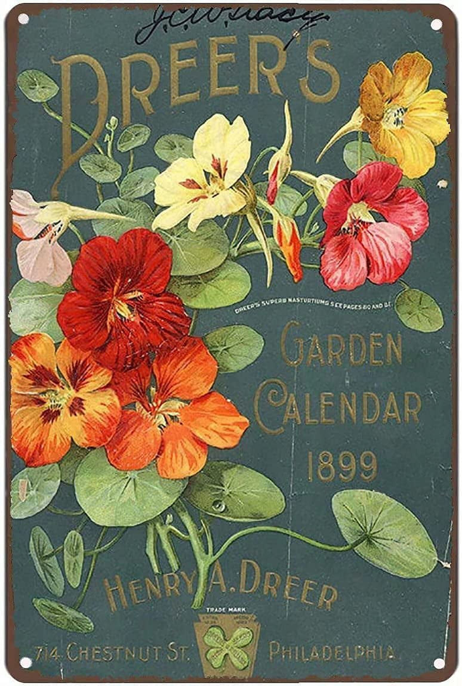 Cartello In Metallo Vintage Primavera Con Uccellino Robin E Nido - 20,3 X 30,5 Cm, Per Decorazione Parete
