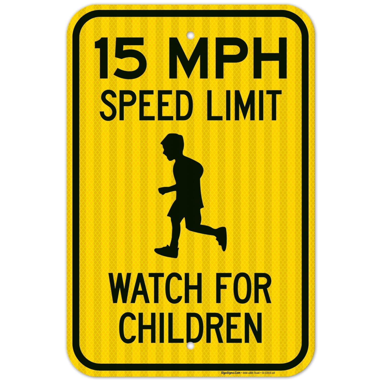 Metal Tin Signs 15 MPH Speed Limit Watch for Children Sign, Traffic ...