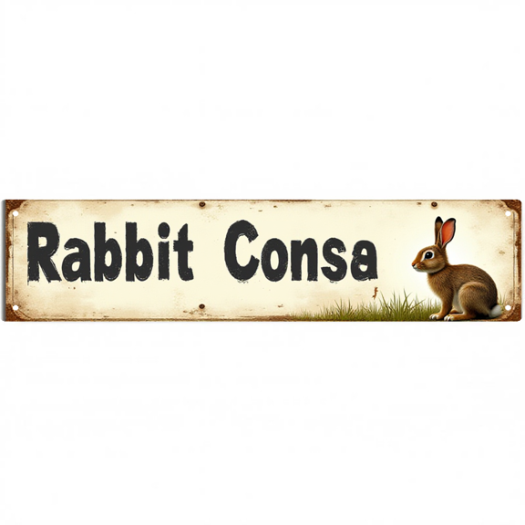Metal Tin Signs 16*4 inches "Rabbit Consa" Rustic Bunny Art Farmhouse Decor