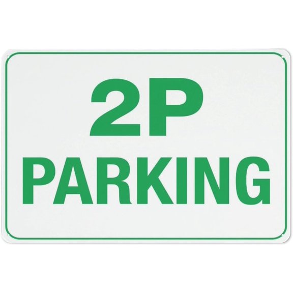 Metal Tin Signs 2P Parking Retro Aluminum Sign Metal Tin Sign 8"x12" Vintage Style, Funny Pool Wall Decor Art, 2P Parking Marker