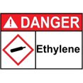 Enter Sysmbol Metal Tin Sign - ANSI DANGER Ethylene with GHS Symbol - Chemical Safety ...