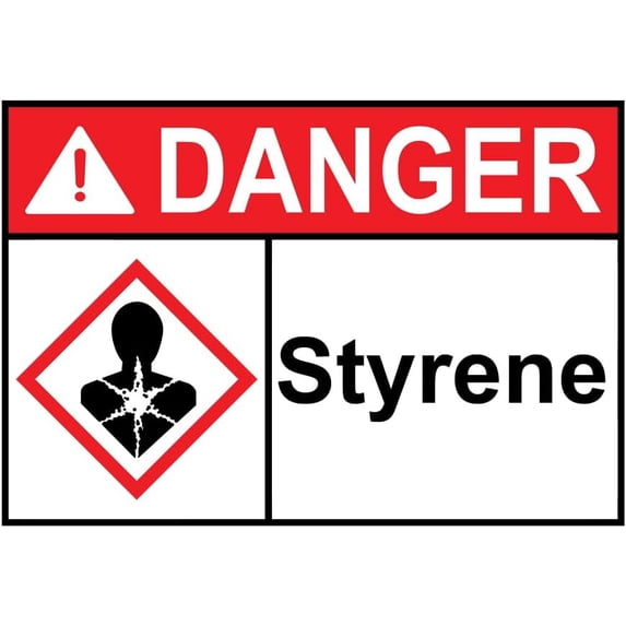 Metal Tin Sign - ANSI DANGER Styrene with GHS Symbol - Chemical Safety ...