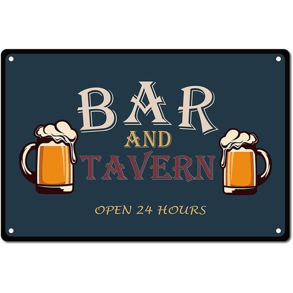 Metal Tin Signs Bar and Tavern Vintage Sign Iron Painting Retro Plaque Poster for Kitchen Pub Garage Decoration 12 x 8 Inch Making DIY