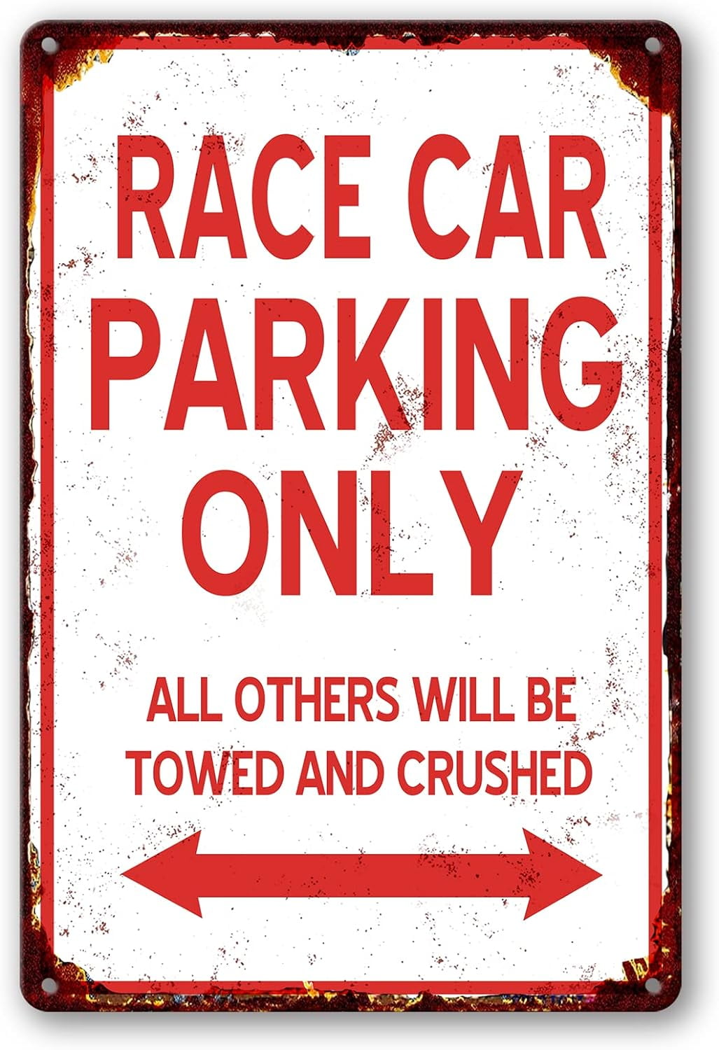 Metal Tin Sign - Race Car Parking Only - Parking - 8x12 Inches ...