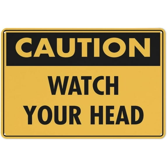 Metal Tin Signs Caution Watch Your Head Sign Rustic Metal Tin Sign Home Outdoor Art Wall Decorations For Cafe Bar Kitchen 12X8Inch