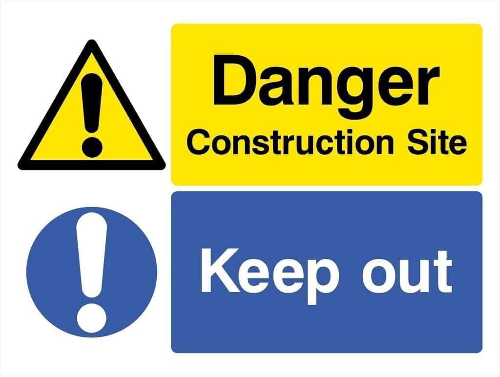 Metal Tin Signs Danger Construction Site Keep Out Safety & Warning Sign ...