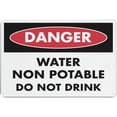 Metal Tin Sign - Danger Water Non-Potable Do Not Drink - Warning - 8x12 ...