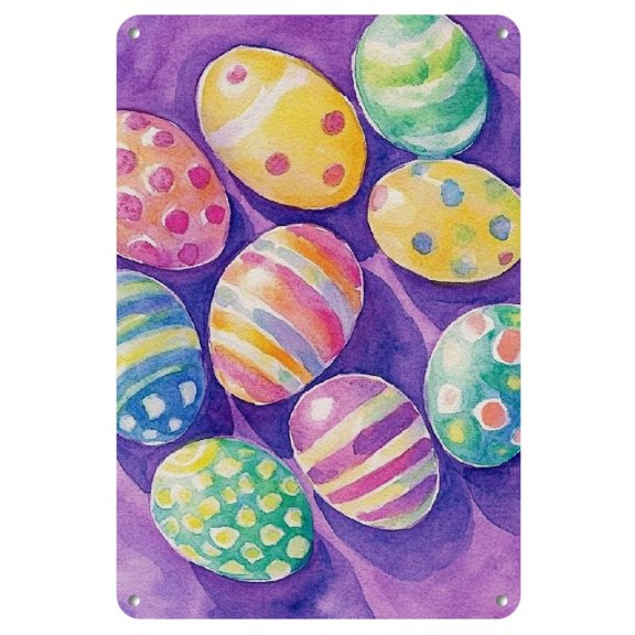 Metal Tin Signs Eggs Novelty Home metal tin sign 8x12 inches, Durable Iron with Easy-Hang Design, Perfect Gift Idea
