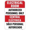 Metal Tin Signs Electrical Room Sign Bilingual, 8x12inch - - Authorized ...