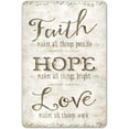 thumbnail image 1 of Metal Tin Signs Faith Hope Love Home Decor Plaque Poster for Room Beer Garage Patio Indoor Decorative Wall Sign 8 x 12 inches, 1 of 4