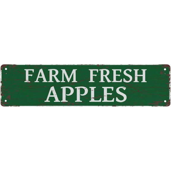 Metal Tin Signs Farm Fresh Apples Poster For Home Office Bedroom Outdoors Cafes Pub Wall Decor Plaque Sign 16X4 Inch