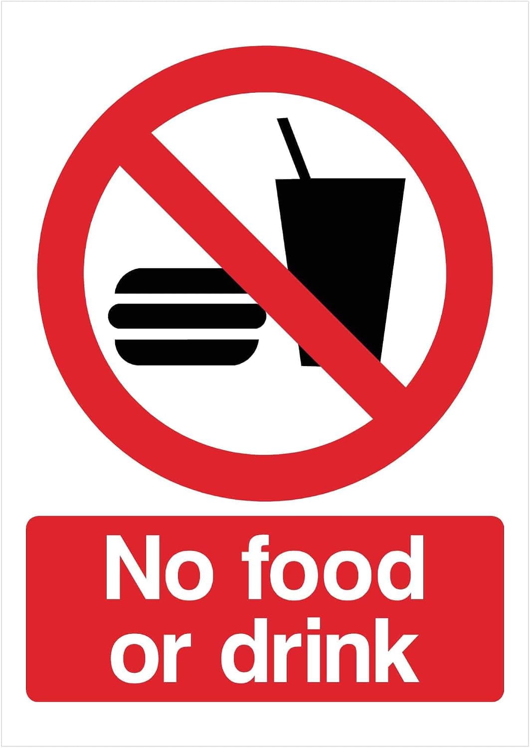 Metal Tin Signs No Food Or Drink Safety & Warning Sign - 8x12 Inch ...