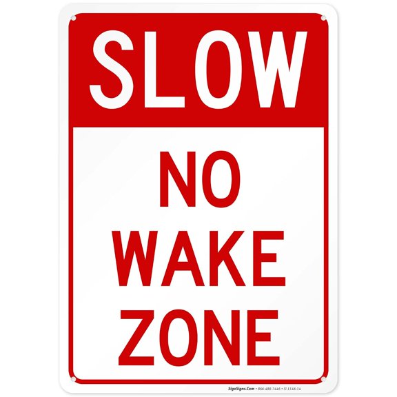 Metal Tin Signs No Wake Zone Sign, 8x12inch
