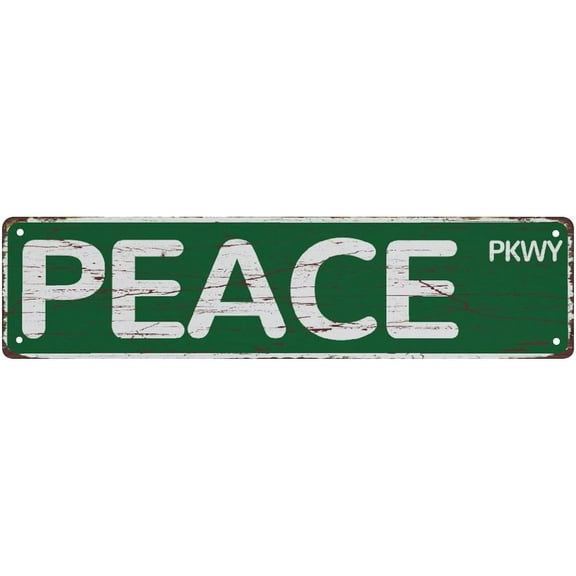 Metal Tin Signs Peace Parkway Funny Vintage Slim Street Tin Signs 16 X 4 Inch Wall Art Decor Iron Poster For Home Farmhouse Bar Cafe Yard Indoor Outdoor Gift