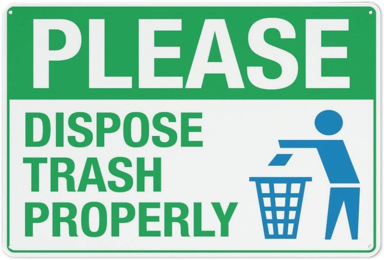 Metal Tin Signs Please Dispose Trash Properly Sign Metal 8