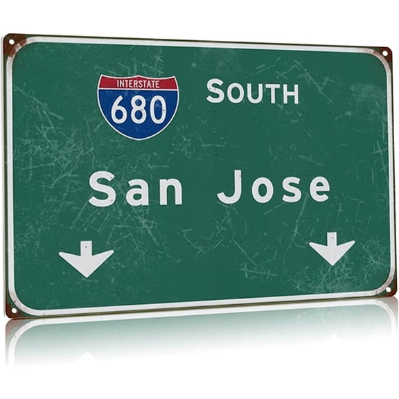 Metal Tin Signs San Diego Intercontinental 8 Highway Sign Street Airport Highway Signage West Direction Signs Club Restaurant Bar Wall Decor 8x12 Inches