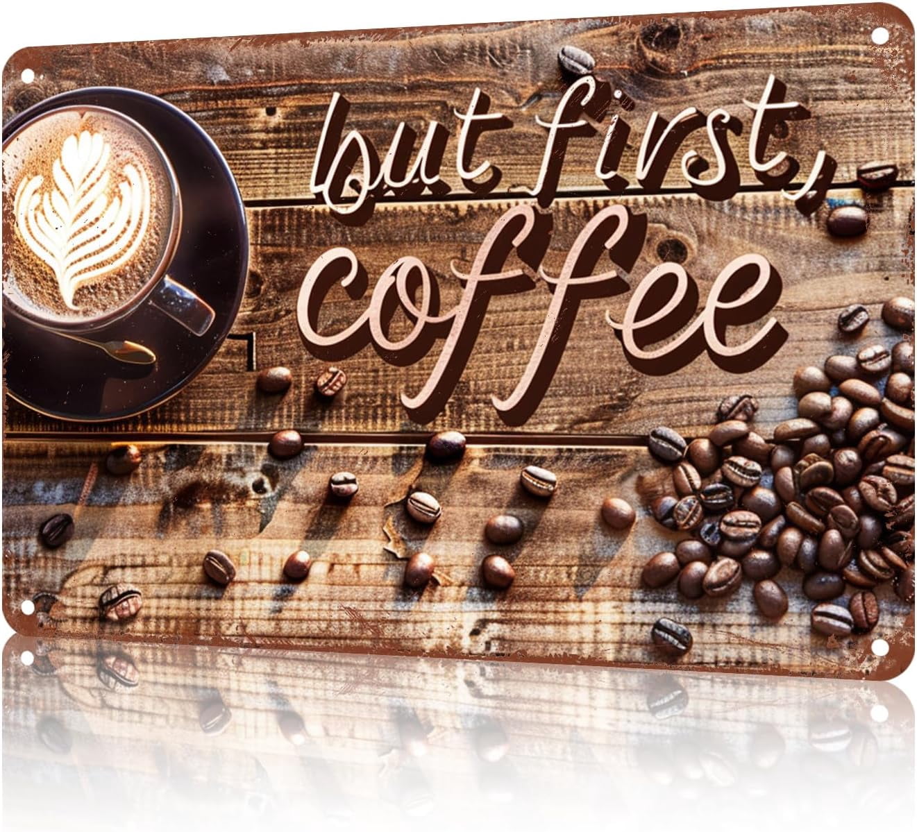 Metal Tin Signs, But First Coffee, Vintage Retro Aluminum Sign, 8x12 ...