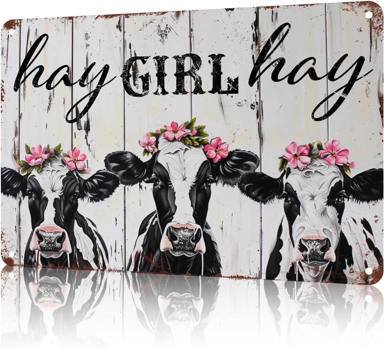 Metal Tin Signs, Hay Girl Hay Funny Cows, Vintage Retro Aluminum Sign ...