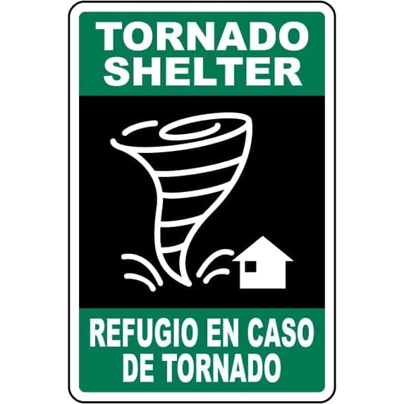 Metal Tin Signs Sign Warning Sign Tornado Shelter, Refugio En Caso De ...