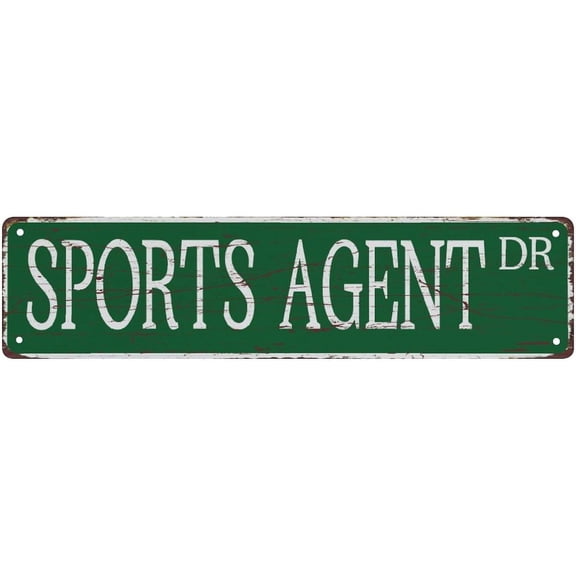 Metal Tin Signs Sports Agent Retro Metal Tin Signs 16X4 Inch For Shop Yard Man Cave Garage Outdoor Funny Wall Decor Decorative Poster Plate