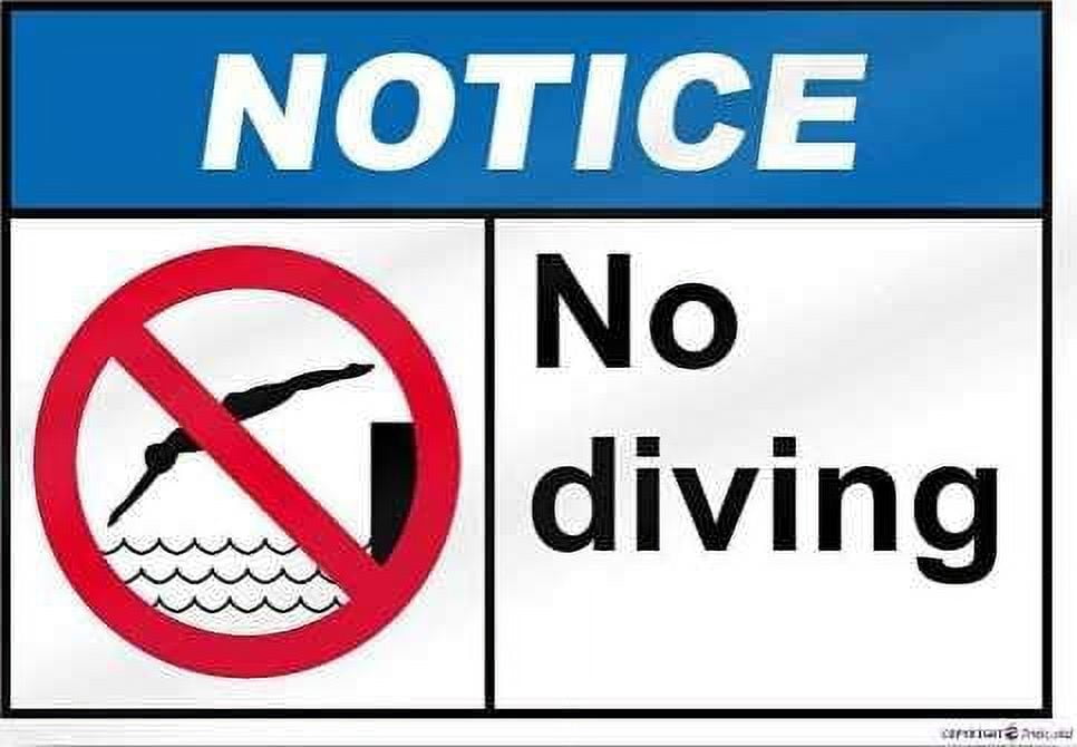 Metal Tin Signs Vintage 9foya& Home Decor Safety Sign No Diving Notice ...