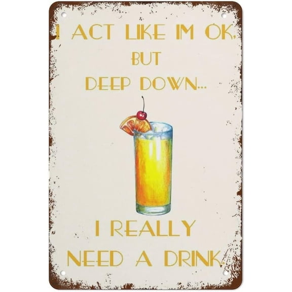 Metal Tin Signs Vintage Cocktail Wall Decor Retro Posters Hanging Plaque Home Bar Pub Cafe Farm Room Club Garage Diner Gift For Women Men 8x12 Inch