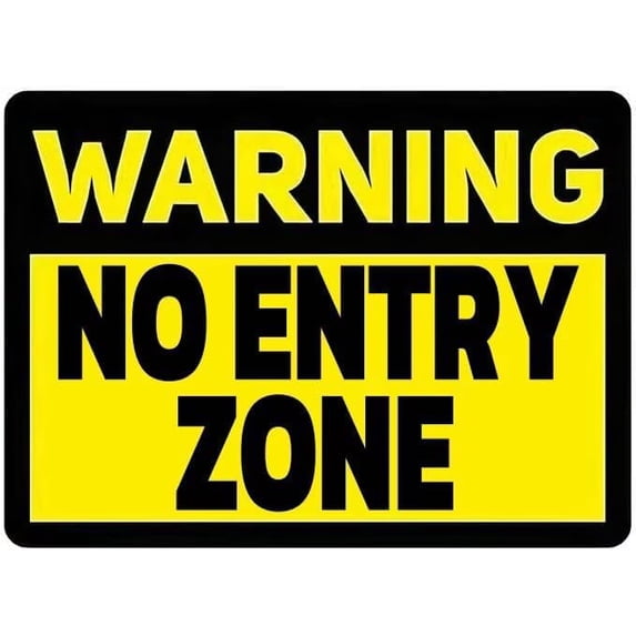 Metal Tin Signs Vintage NO ENTRY ZONE Funny Sign Wall Art for Home ...