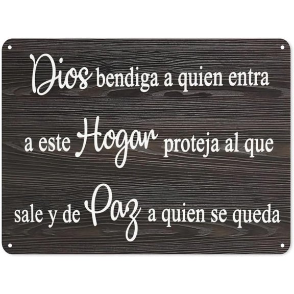 Metal Tin Wall Art Definition Plaque, Spanish Bienvenidos Welcome to Our Home Decor Sign for Kitchen Door Office Shop Courtyard, 8 x 12 Inch