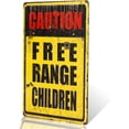 thumbnail image 1 of -Metal Tin signs" Caution Free Range Children" iron Poster art Wall Decor hanging Painting, 1 of 5