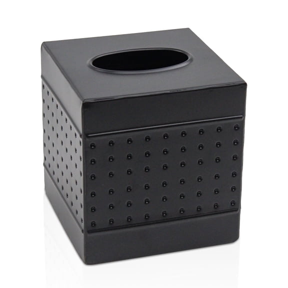 Metal Tissue Box Cover, Elegant Black Holder & Dispenser, Rust-Resistant Decorative Square Tissue Box
