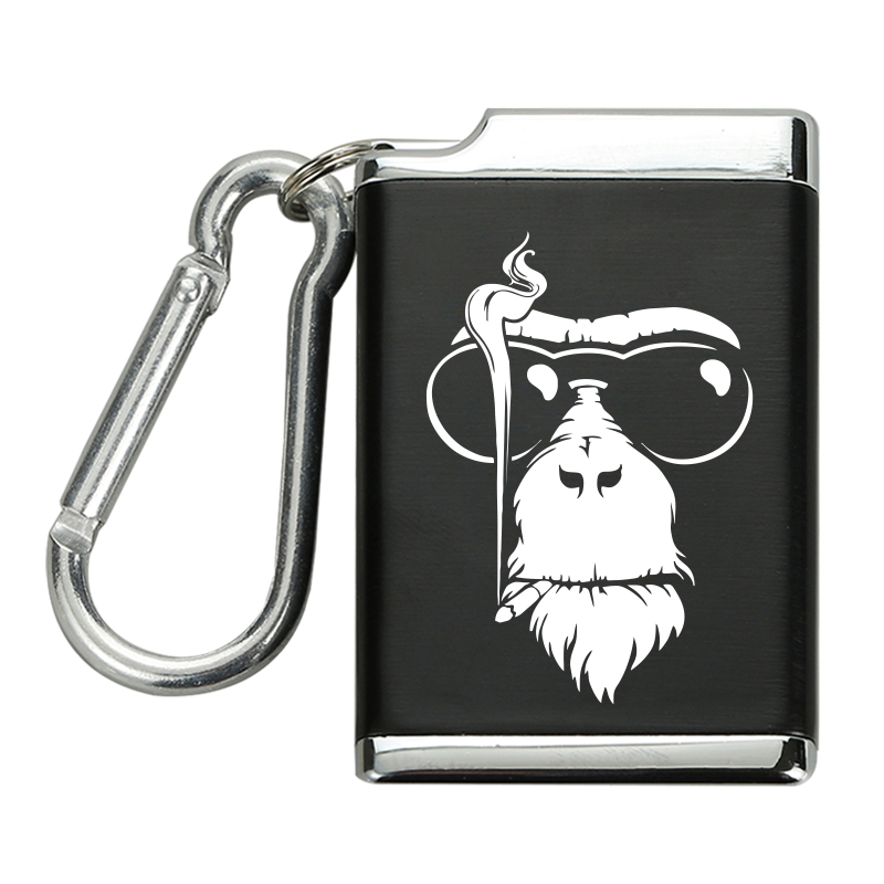 Metal Tobacco Holder Mini Outdoor Portable Ashtray Custom LOGO With Key Chain Carabiner Pocket