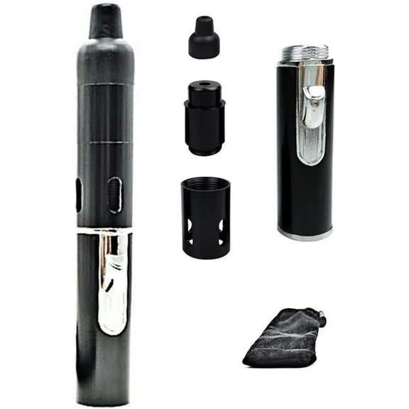 Metal Tobacco Pipe Aroma Lighter with Volcanic Rock, Multi-Purpose Portable Handheld All-in-One Tube Built-in Detachable Refillable Butane Pipe Lighter for Camping Outdoor BBQ Hiking (Dark Blue)