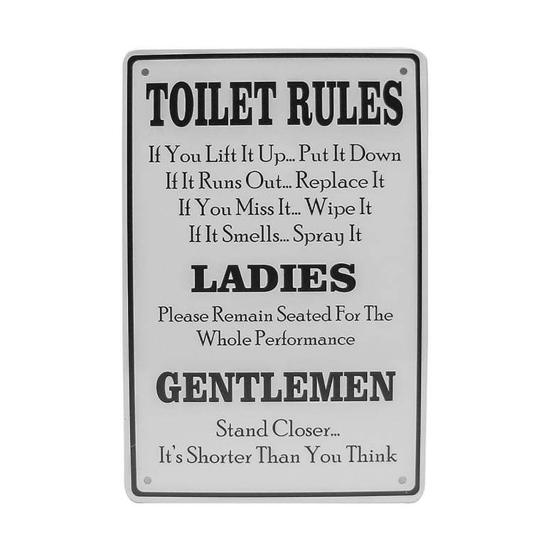 Decorative Metal Toilet Rules Sign - Funny Bathroom Wall Decor for Home, Bar, Pub Restroom - Walmart.com decorative-metal-toilet-rules-sign-funny-bathroom-wall-decor-for-home-bar-pub-restroom-walmart-com