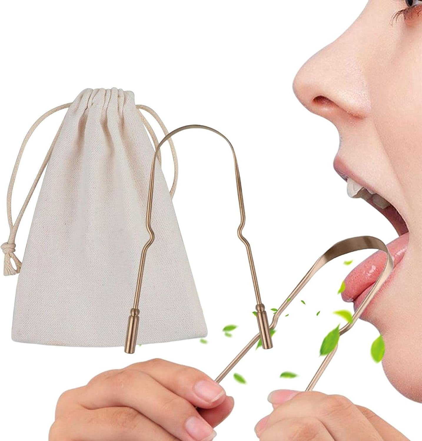 Metal Tongue Scraper Stainless Steel Cleaning Scraper for Tongue,UShaped Ergonomic Oral