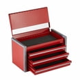 Metal Tool Box 8.6 Inch Portable 3 Drawer Tool Chest - Red Steel ...