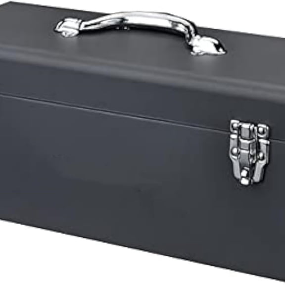 Metal ToolBox - Heavy Duty Portable Tool Box with Organizer Tray and Handle - Solid Metal Locking Latches - Scratch Resistant Finish
