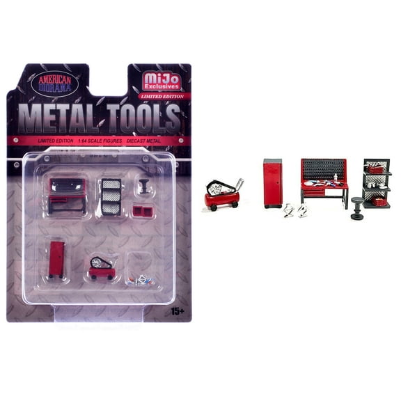 Metal Tools Set C of 7 Pieces Limited Edition 1/64 Scale Models by American Diorama