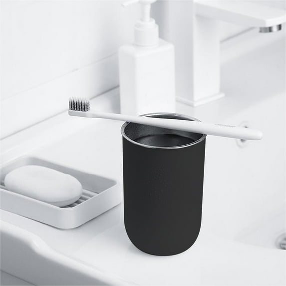 Metal Toothbrush Cup Stainless Steel Toothbrush Holder for Bathroom, Metal Bathroom Cups Tooth Brush Mug Bathroom Tumbler for Men Women