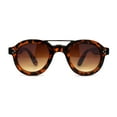 thumbnail image 1 of Metal Top Bridge Hipster Vintage Style Round Snug Horn Rim Sunglasses Tortoise Brown, 1 of 4