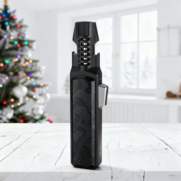 Metal Torch Lighter, Classic Polished Windproof Refillable Butane Jet Adjustable Blue Flame with Heat Dissipation, Safety Lock And Bottle Opener Function, Made of Zinc Alloy And ABS, Easier to Use fo