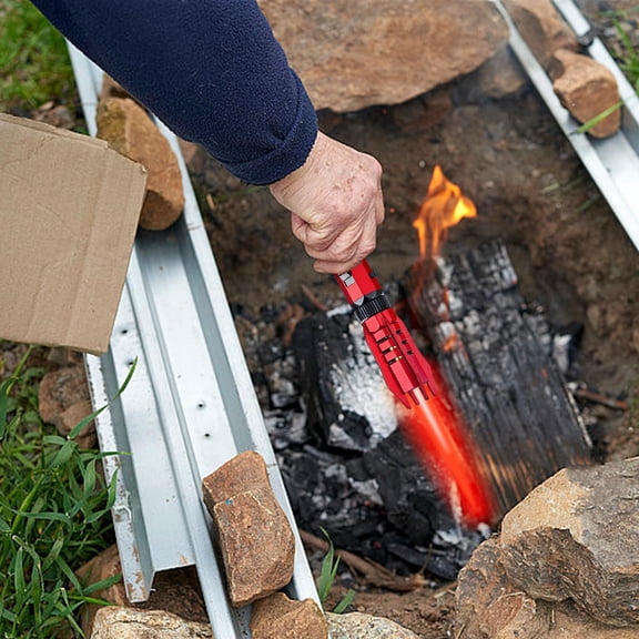 Metal Torch Lighter Direct Blue Flame Refillable Butane Jet Torch, High Temperature Windproof Flame, Adjustable Locking Ignition, Kitchen Cooking BBQ