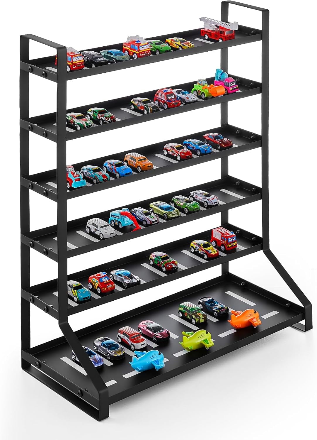 Metal Toy Car Parking Garage 1/64 Scale Toy Car Storage Black Model Car ...