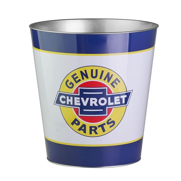 Metal Trash Bin - Licensed Chevrolet Waste Basket - Small Decorative Garbage Can for Man Cave, Kitchen, Garage, Home Office, Bar & More (11.25" x 10.5" x 10.5")