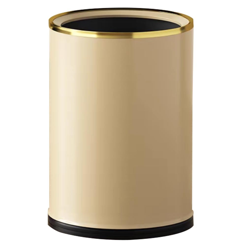 Metal Trash Can, Modern Bathroom Garbage Can, Champagne Gold Fancy Gold ...